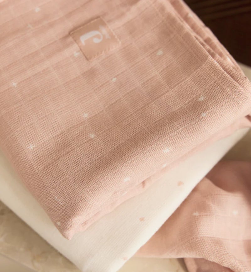 Jollein Cloth Muslin 70x70cm Twinkling Wild Rose (3pack) - Image 5